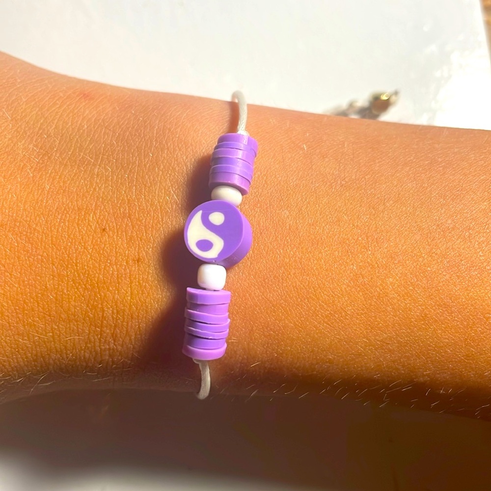 Lilian purple yin yang bracelet
